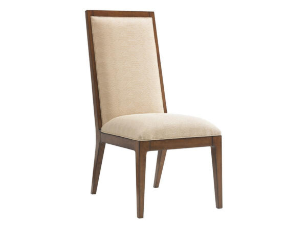 Natori Slat Back Dining Chair - Armless Chair, Sebana, Cresting Waves