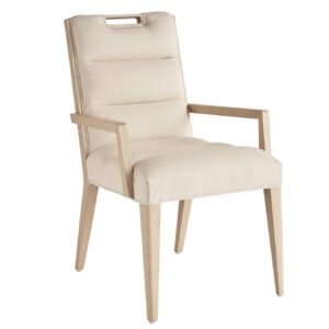 Aiden Channeled Upholstered Dining Arm + Side Chair - Arm Chair, Sand Drift, Biscayne