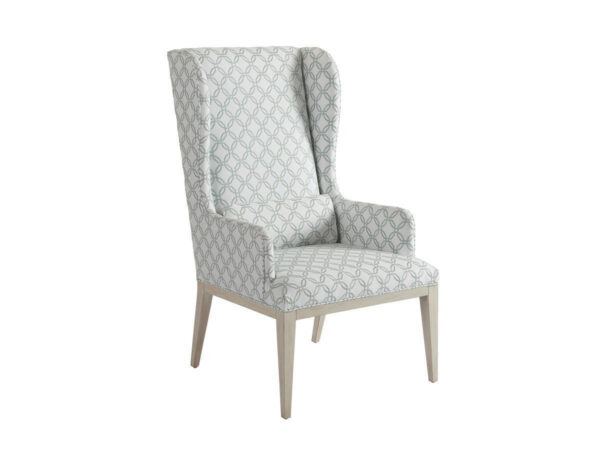 Seacliff Upholstered Host Wing Chair - Sailcloth, Customizable