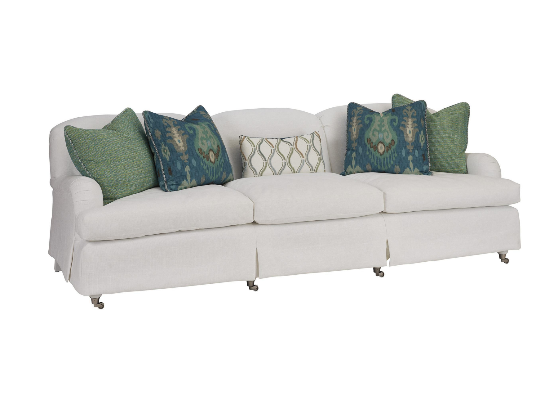 Athos Sofa with Pewter Casters
