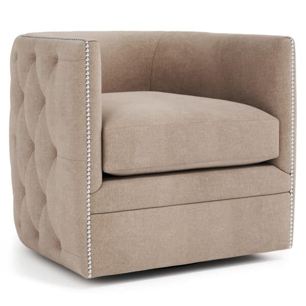 Palazzo Beige Upholstered Swivel Chair