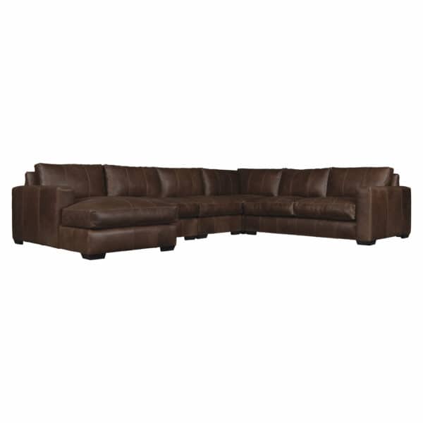 Dawkins Leather 5 Piece Sectional