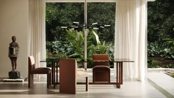 Pinstripe Upholstered Dining Chair