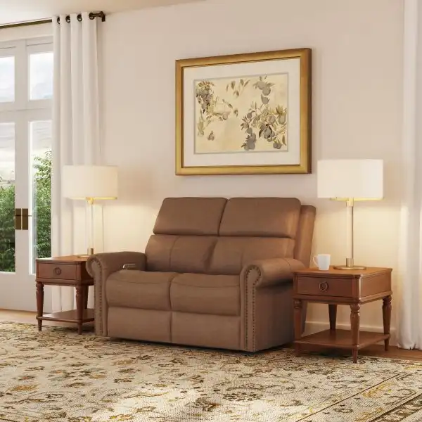 Bernard Power Reclining Loveseat with Nailhead