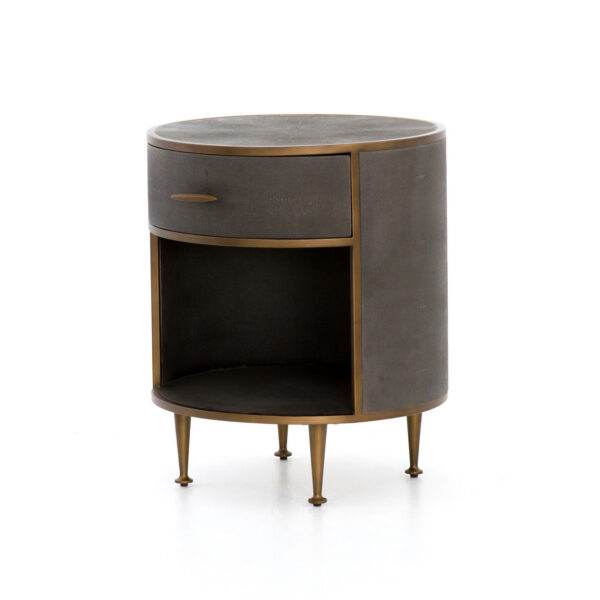 Shagreen Round Nightstand