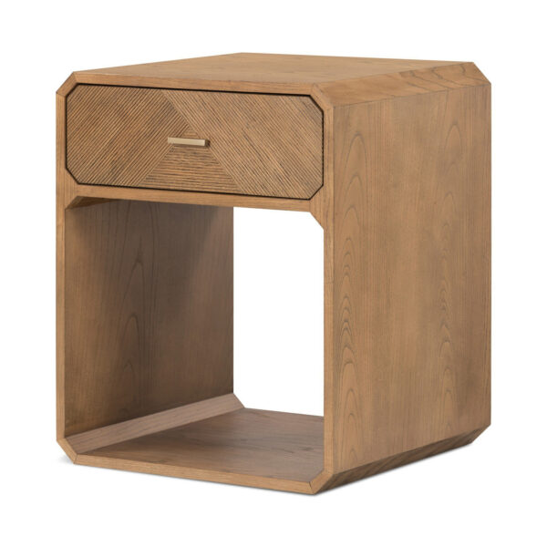 Caspian Nightstand - Natural Ash, Satin Brass