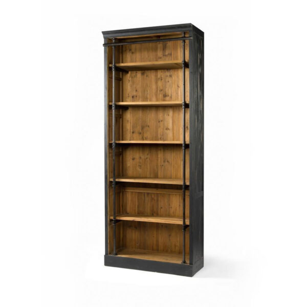 Ivy Bookcase - Matte Black, Antique Bleach, Waxed Black