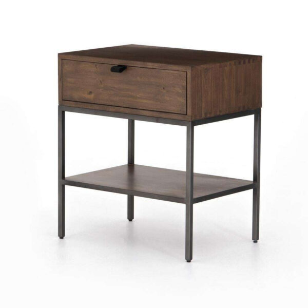 Trey Nightstand - Auburn Poplar, Black, Natural Iron