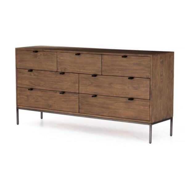 Trey Seven Drawer Dresser - Auburn Poplar, Black