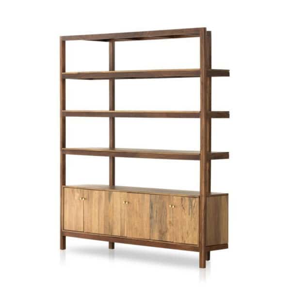 Reza Wide Bookcase - Toasted Acacia, Smoked Honey