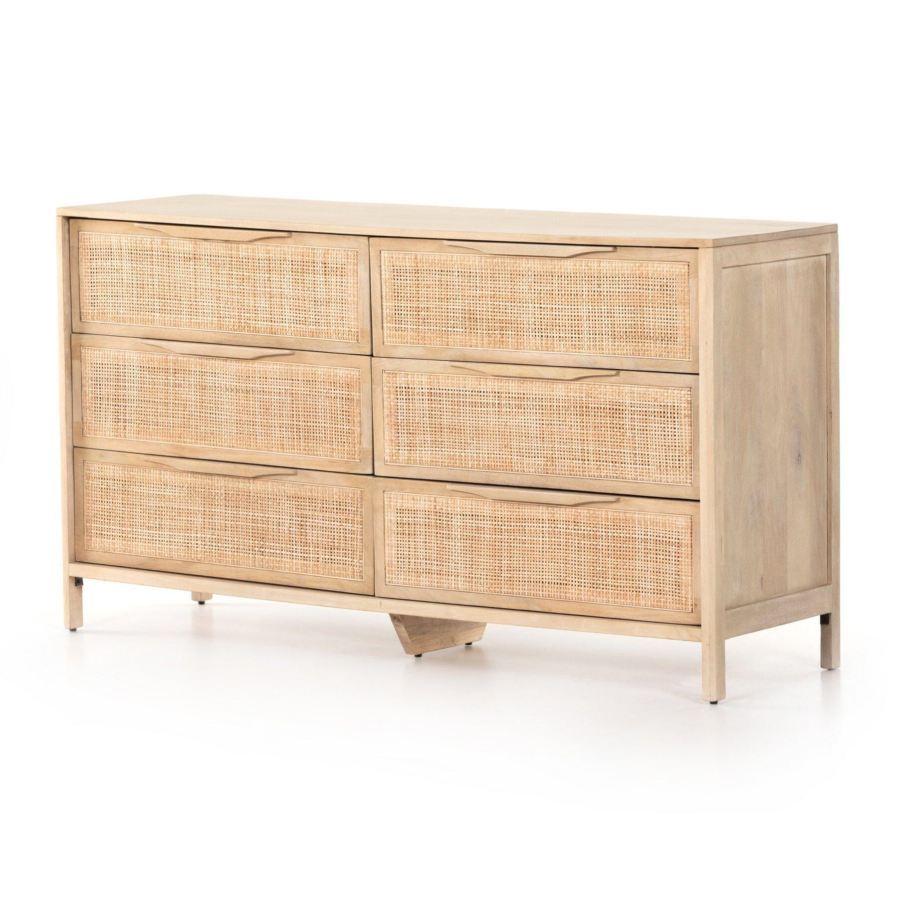 Sydney Six Drawer Dresser - Natural