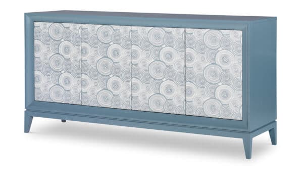 Four Door Upholstered Front Low Credenza