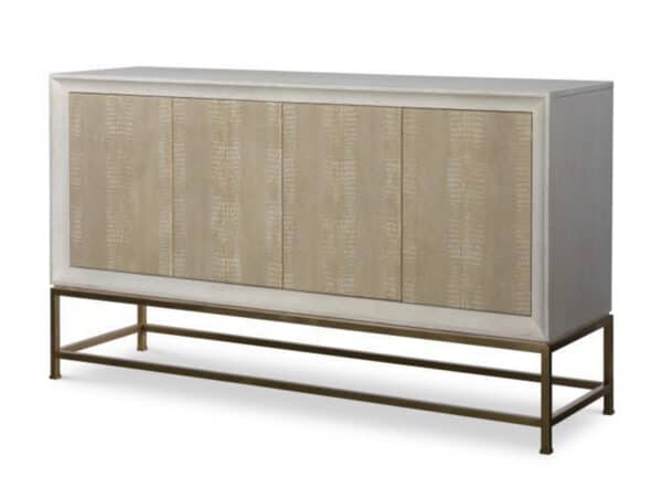 Four Door Upholstered Front Tall Credenza