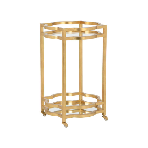 Quatrefoil Gold Bar Cart