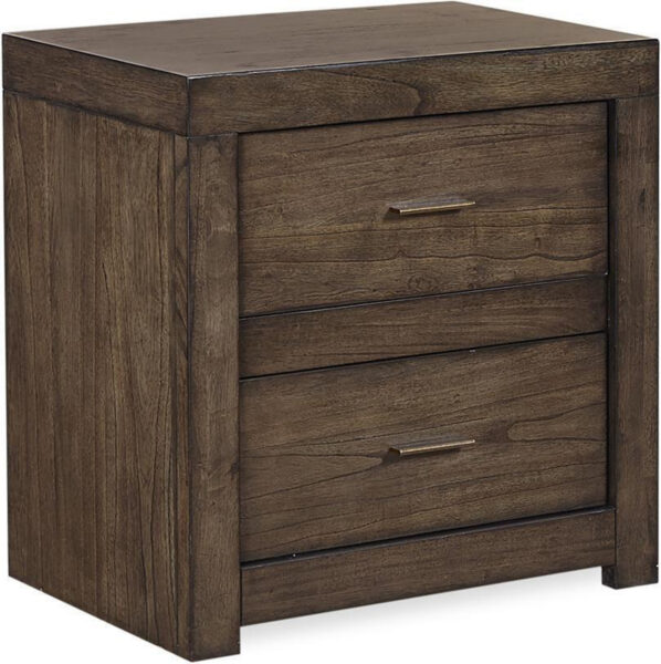Modern Loft Two Drawer Nightstand with Power