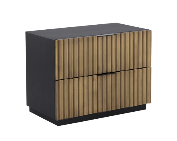Carlin Nightstand - Black, Brass