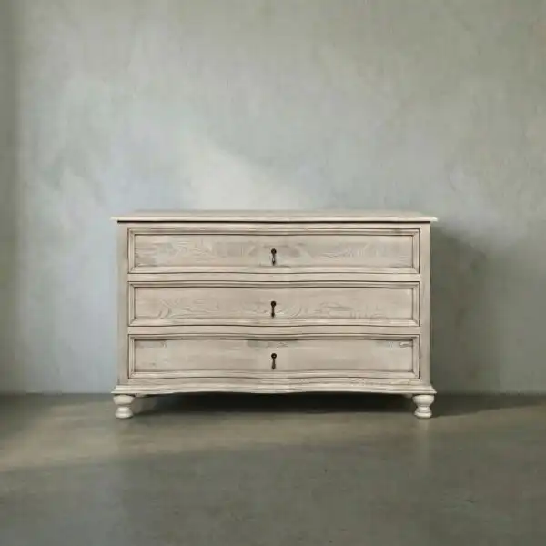 Curved Front Three Drawer Chest