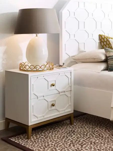Chelsea Nightstand with Decorative Lattice