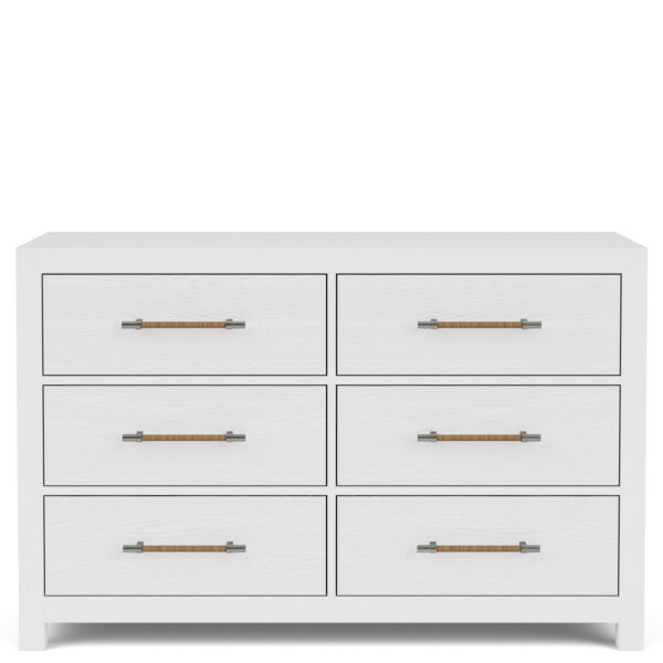 Rosalie Six Drawer White Dresser
