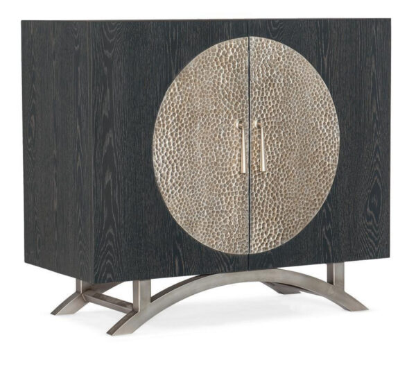 Melange Nolita Cabinet - Charcoal Black, Pewter, Brown Stain