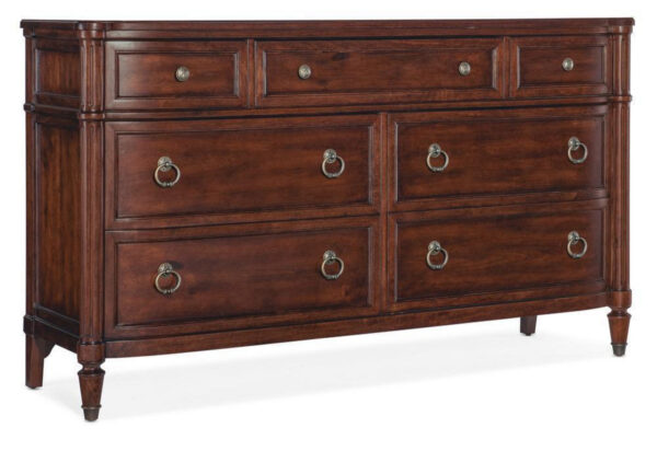 Charleston Seven Drawer Dresser - Maraschino Cherry