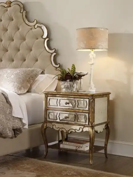 Sanctuary Mirrored Leg Nightstand