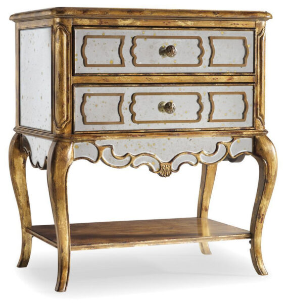 Sanctuary Mirrored Leg Nightstand