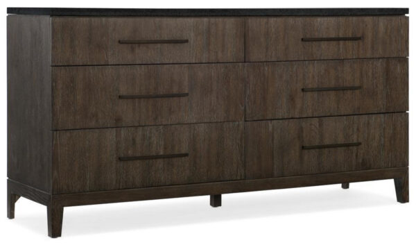 Raphael Six Drawer Stone Top Dresser
