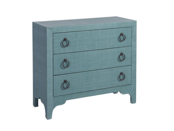 Balboa Island Raffia Hall Chest - Seaglass