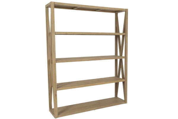 Coastal Teak "X" Bookcase