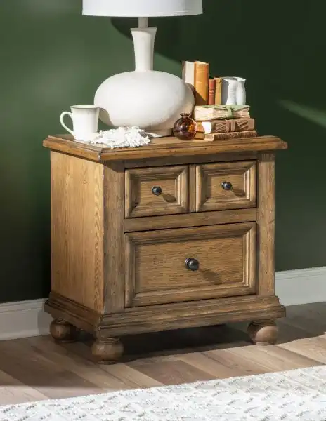 Vintage Market Faux Split Top 2 Drawer Nightstand