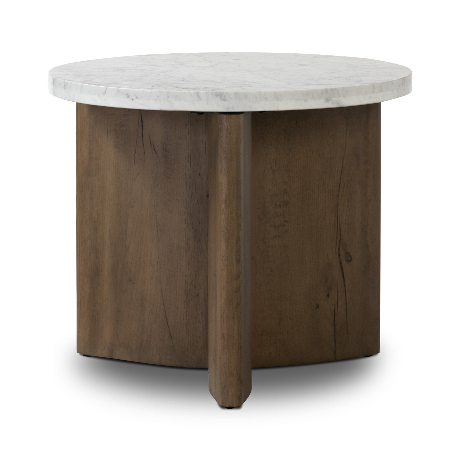 Toli End Table - Italian White, Rustic Fawn Veneer