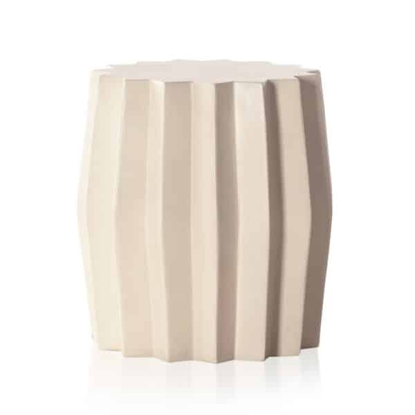 Gem Outdoor End Table - Parchment White