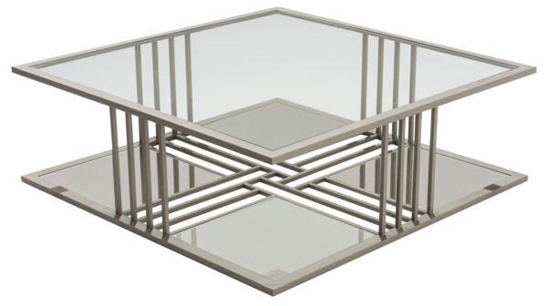 Chocolate Cocktail Table Base with Glass Top