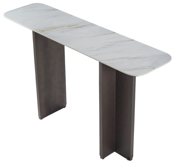 H Console Table with Porcelain Top