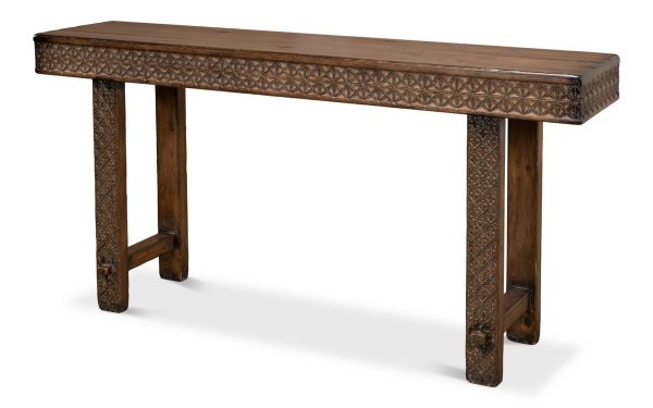 Honeycomb and Cross Console Table