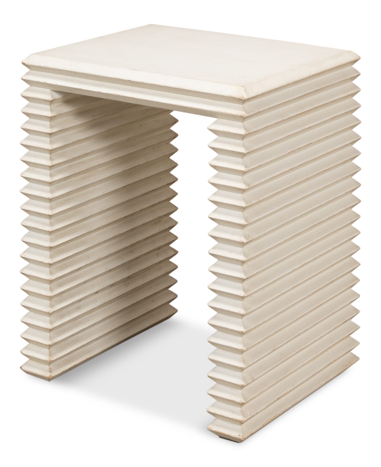 Stacked Side Table - Antique White