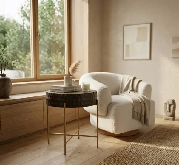 Santa Cruz Two Toned Round Side Table