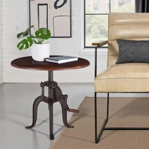 Industrial Loft Adjustable Side Table