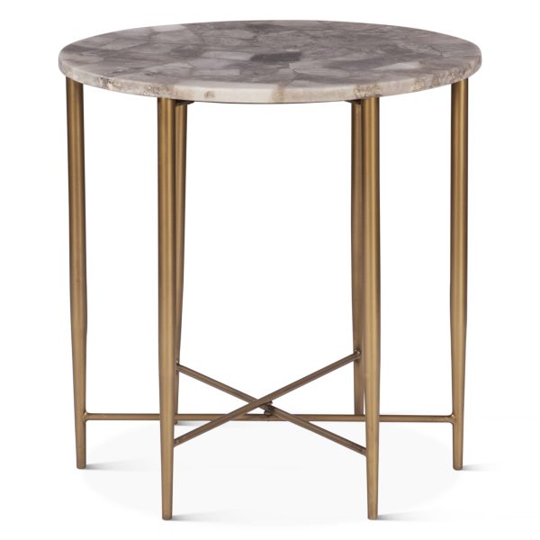 Calico Side Table with Iron Base