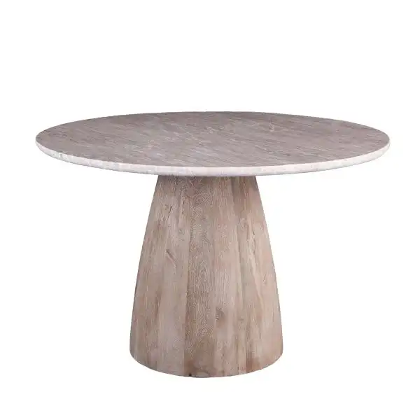 Taupe Marble Round Dining Table