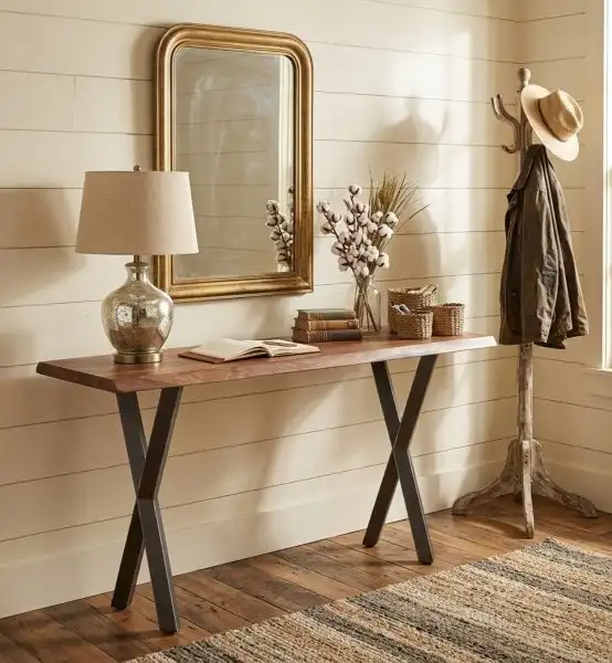 Brisbane Sheesham Wood/Iron Console Table