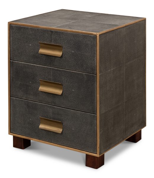 Shagreen Three Drawer Side Table