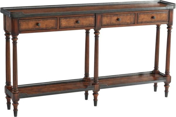 The Louis XVI Leather Console Table