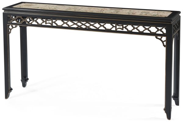 Long Hall Console Table - Garden Panorama Cream