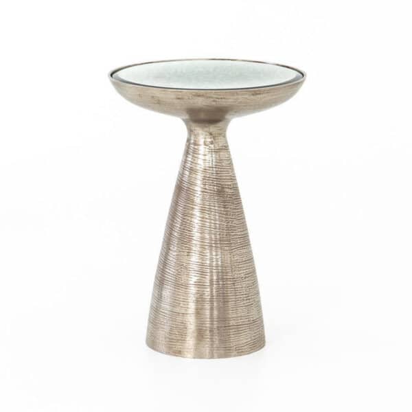 Marlow Mod Pedestal Table - Ash, Brushed Nickel