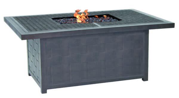 Classical Rectangular Coffee Table with Firepit