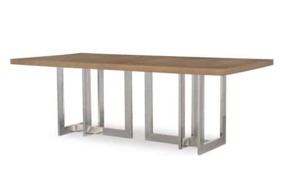 Milan Oak Dining Table with Metal Base