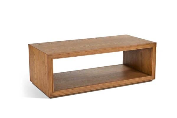 Waterfall Coffee Table with Casters - Light Oak Stain