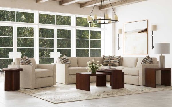 Waterfall Coffee Table - Rectangle, Rich Walnut